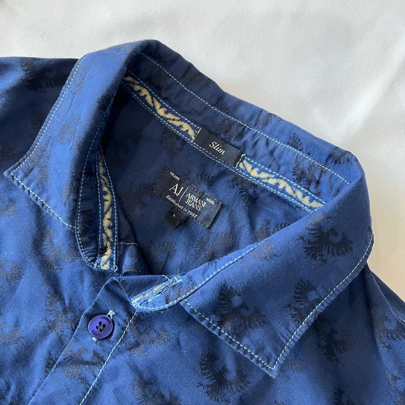 Armani Jeans Dark Blue Dress-Shirt - Picture 2 of 3
